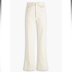 NWT $295 REDONE 70’s Ultra High Rise Wide Leg Birch white denim jeans women 32